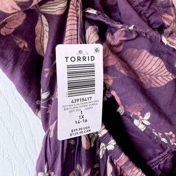 NWT Torrid Festi Halter Maxi Dress Size 1 - Picture 4 of 7